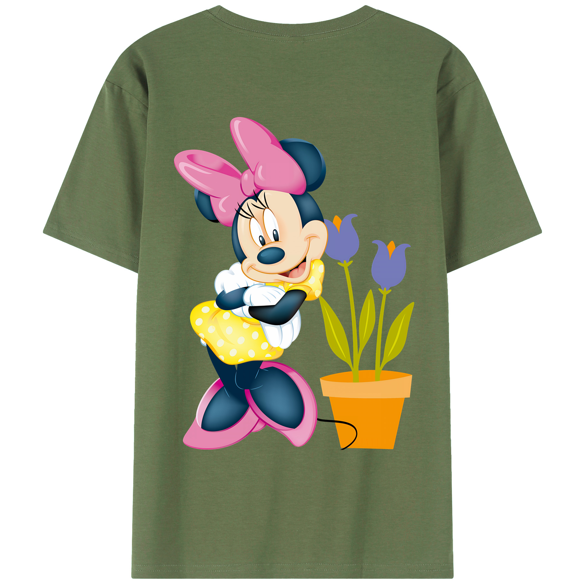 （画像用） ミッキーマウス Mickey Mouse 綿100％ メンズ半袖Tシャツ（バックプリント） 通気性